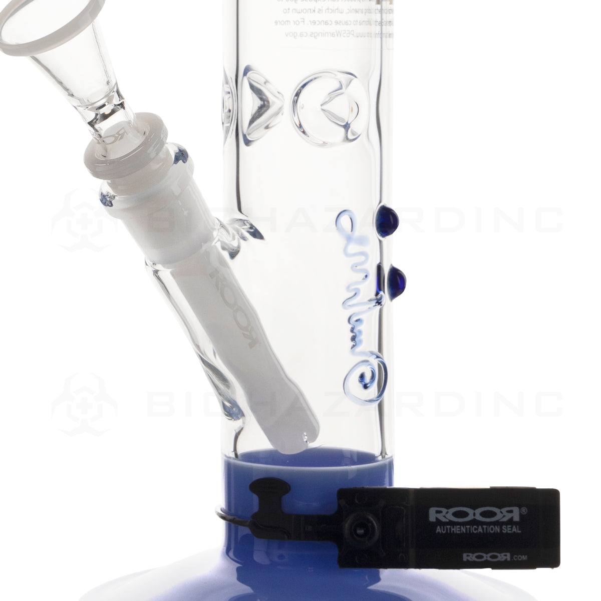 RooR® | Colored Straight w/ Gridded Downstem | 14" - Glass - Milk Blue Glass Bong Roor