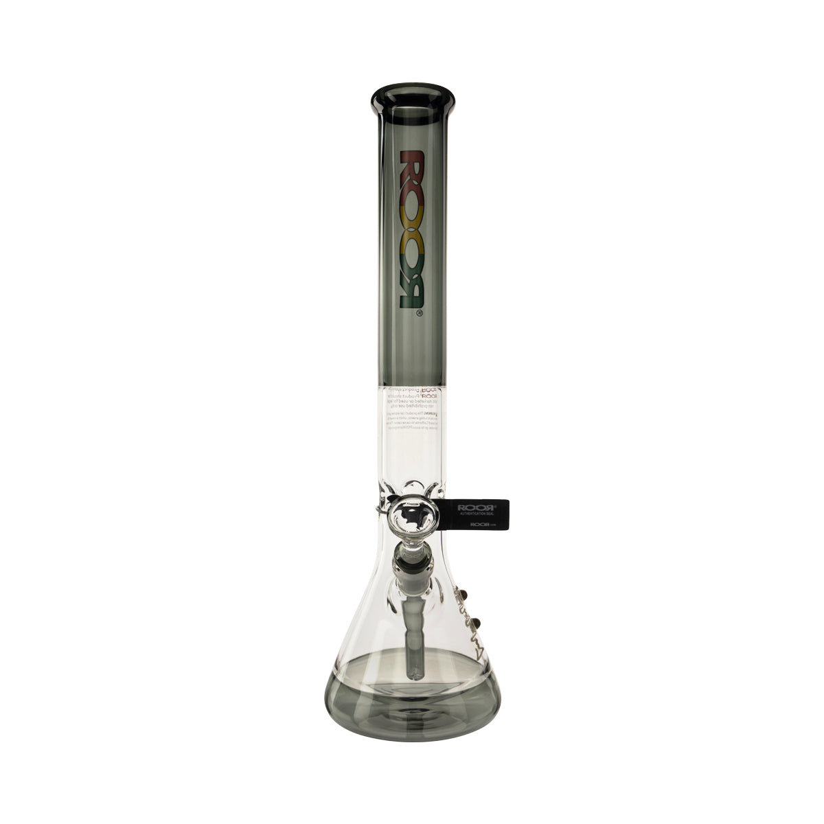 RooR® | Colored Beaker w/ Gridded Downstem | 18" - 14mm - Black Biohazard Inc