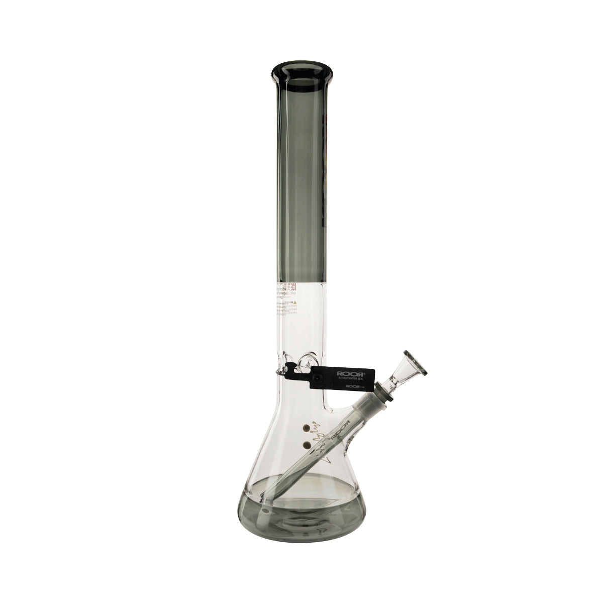 RooR® | Colored Beaker w/ Gridded Downstem | 18" - 14mm - Black Biohazard Inc