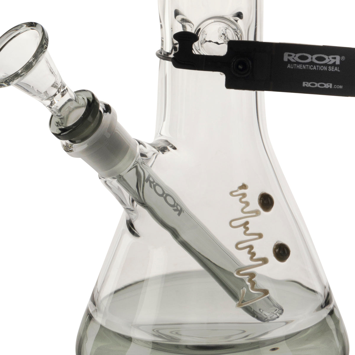 RooR® | Colored Beaker w/ Gridded Downstem | 18" - 14mm - Black Biohazard Inc