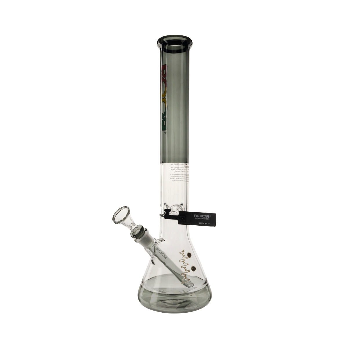 RooR® | Colored Beaker w/ Gridded Downstem | 18" - 14mm - Black Biohazard Inc