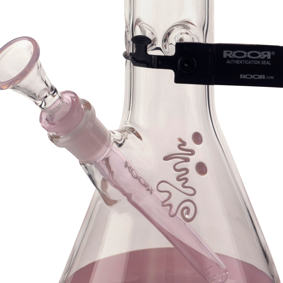 RooR® | Colored Beaker w/ Gridded Downstem | 18" - 14mm - Pink Biohazard Inc