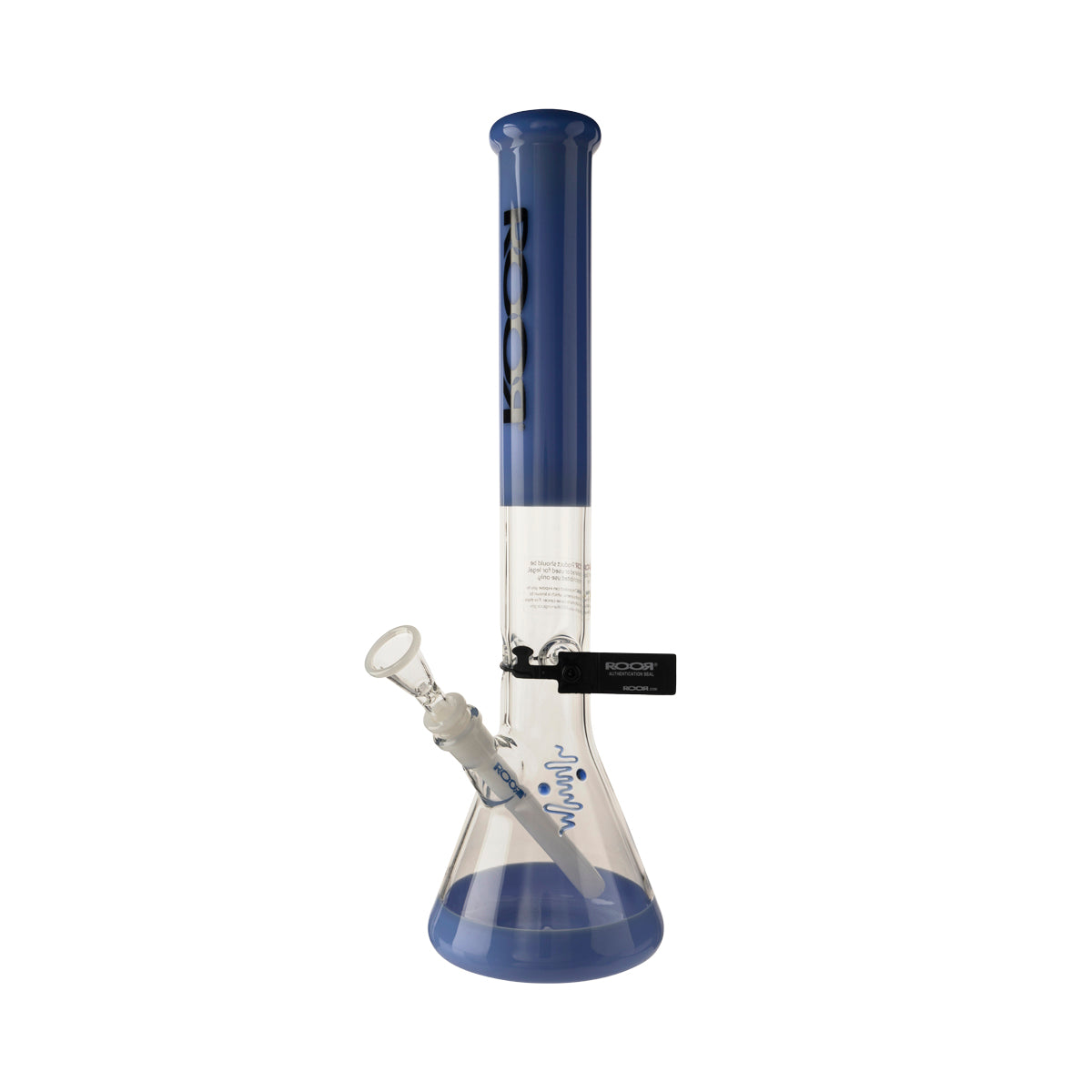 RooR® | Color Beaker w/ Gridded Downstem | 18" - 14mm - Milk Blue Biohazard Inc