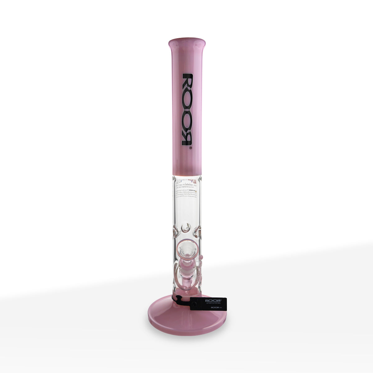 RooR® | Colored Straight with Gridded Downstem | 18" - 14mm - Pink Biohazard Inc