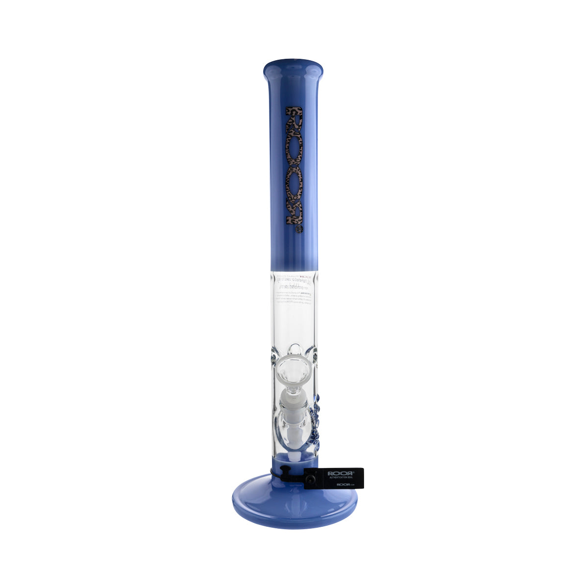 RooR® | Colored Straight w/ Gridded Downstem | 18" - 14mm - Milk Blue Biohazard Inc