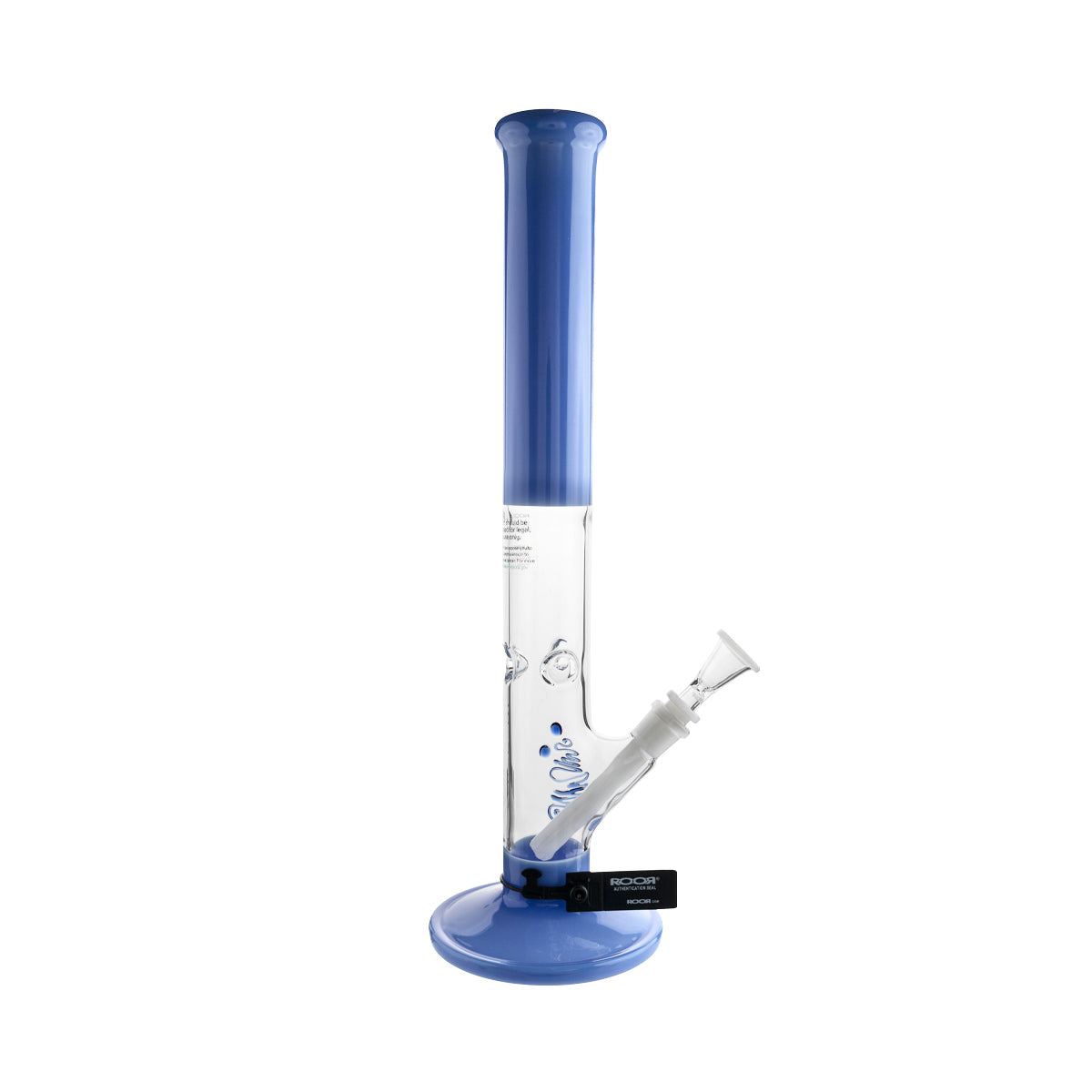 RooR® | Colored Straight w/ Gridded Downstem | 18" - 14mm - Milk Blue Biohazard Inc