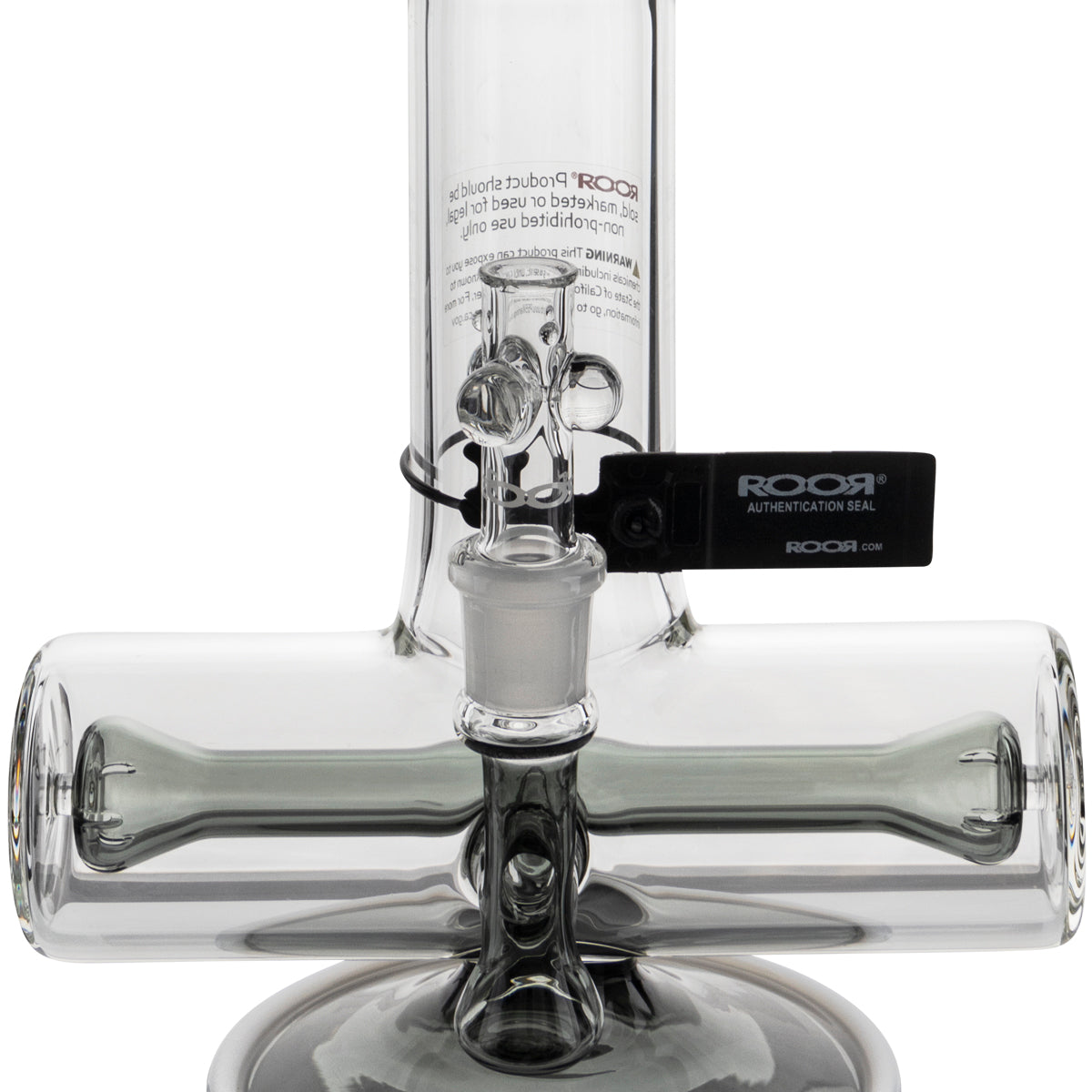 RooR® | TECH Inline Tree Perc Straight Water Pipe | 18" - 19mm - Grey/White White/Black Biohazard Inc