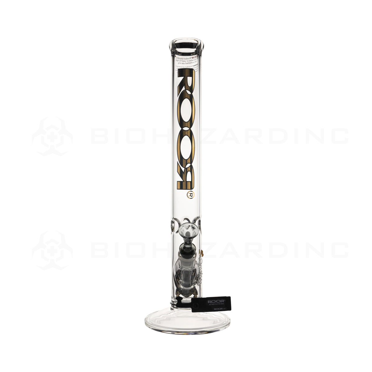 Roor® | Intro Collector Series Straight Water Pipe w/ Free Item | 18" - 14mm - Various Colors Glass Bong Roor