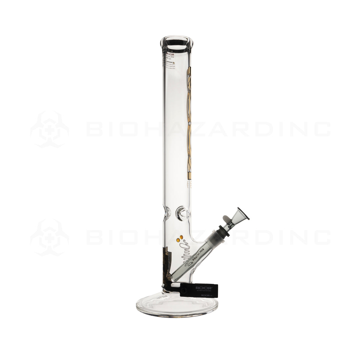 Roor® | Intro Collector Series Straight Water Pipe w/ Free Item | 18" - 14mm - Various Colors Glass Bong Roor