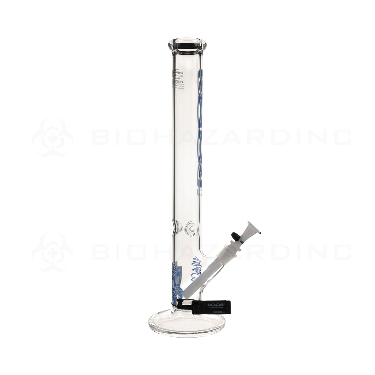 Roor® | Intro Collector Series Straight Water Pipe w/ Free Item | 18" - 14mm - Various Colors Glass Bong Roor