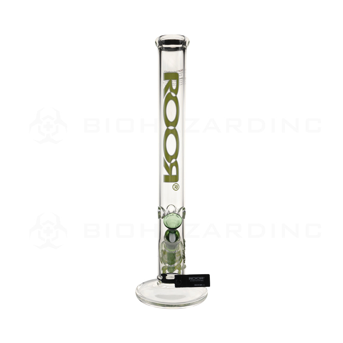 Roor® | Intro Collector Series Straight Water Pipe w/ Free Item | 18" - 14mm - Various Colors Glass Bong Roor