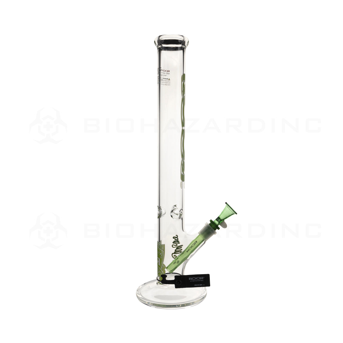 Roor® | Intro Collector Series Straight Water Pipe w/ Free Item | 18" - 14mm - Various Colors Glass Bong Roor