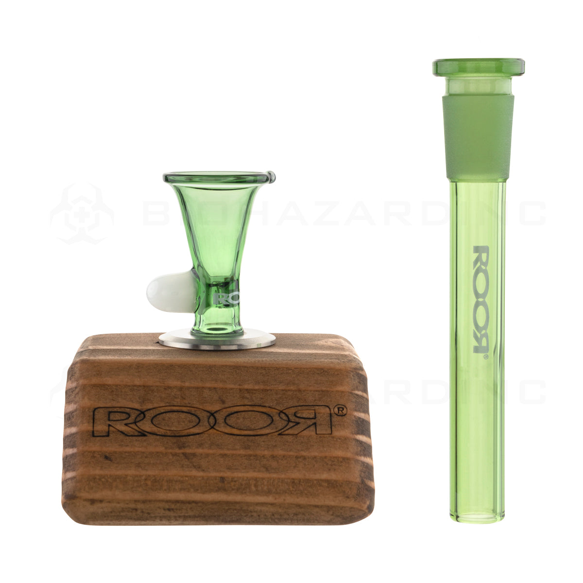 Roor® | Intro Collector Series Straight Water Pipe w/ Free Item | 18" - 14mm - Various Colors Glass Bong Roor