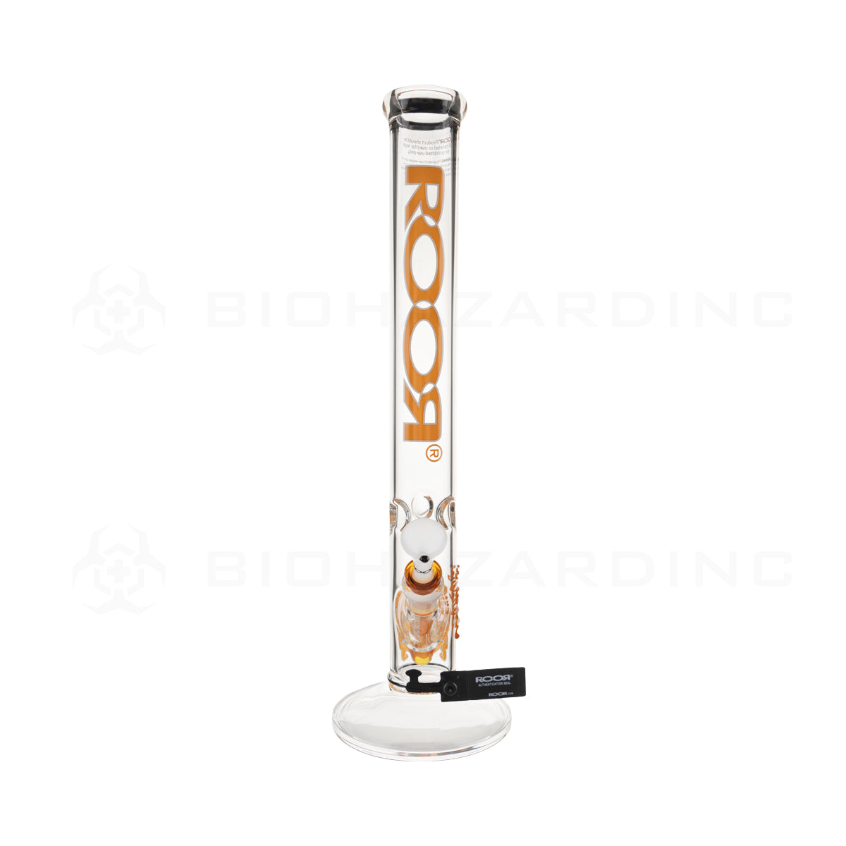 Roor® | Intro Collector Series Straight Water Pipe w/ Free Item | 18" - 14mm - Various Colors Glass Bong Roor