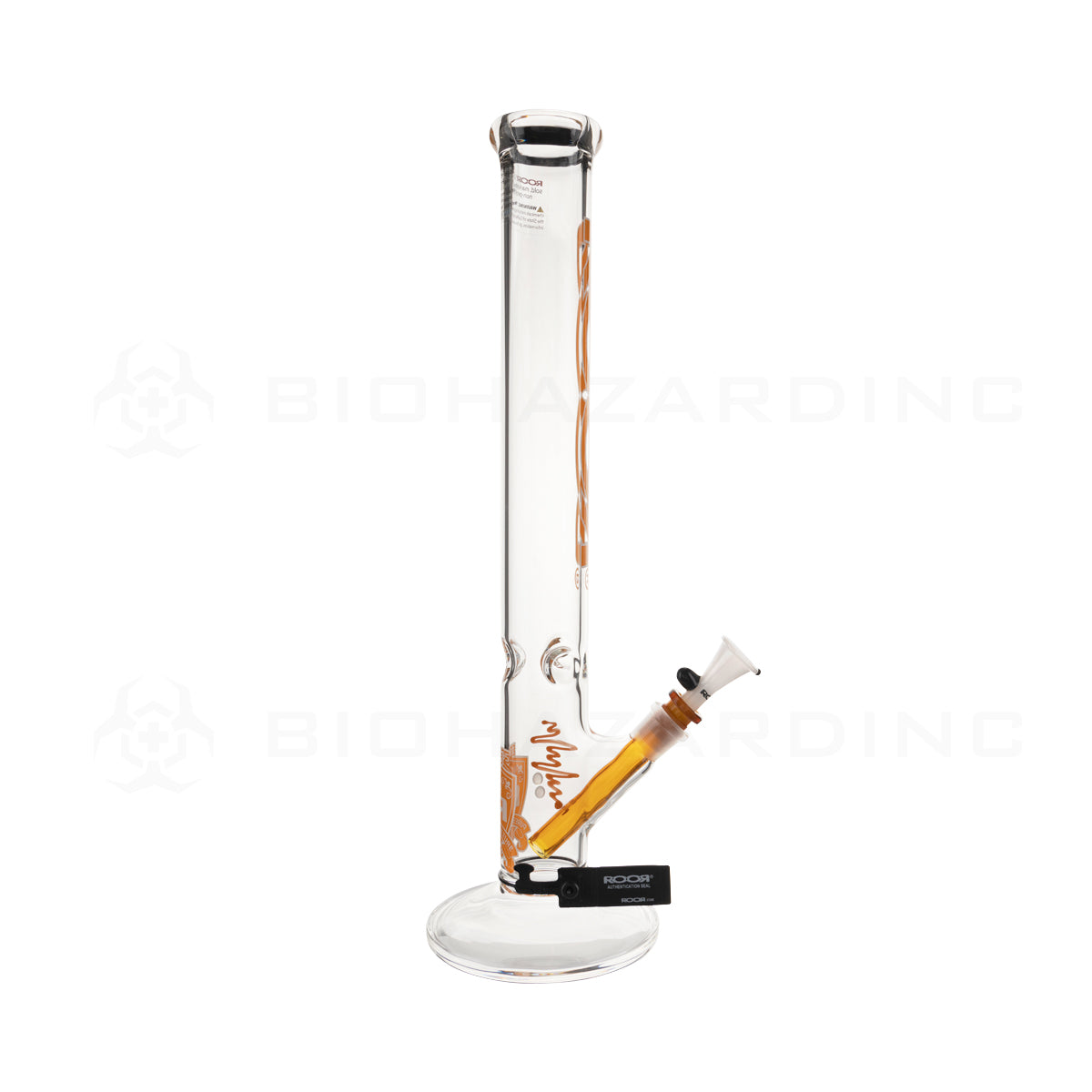 Roor® | Intro Collector Series Straight Water Pipe w/ Free Item | 18" - 14mm - Various Colors Glass Bong Roor