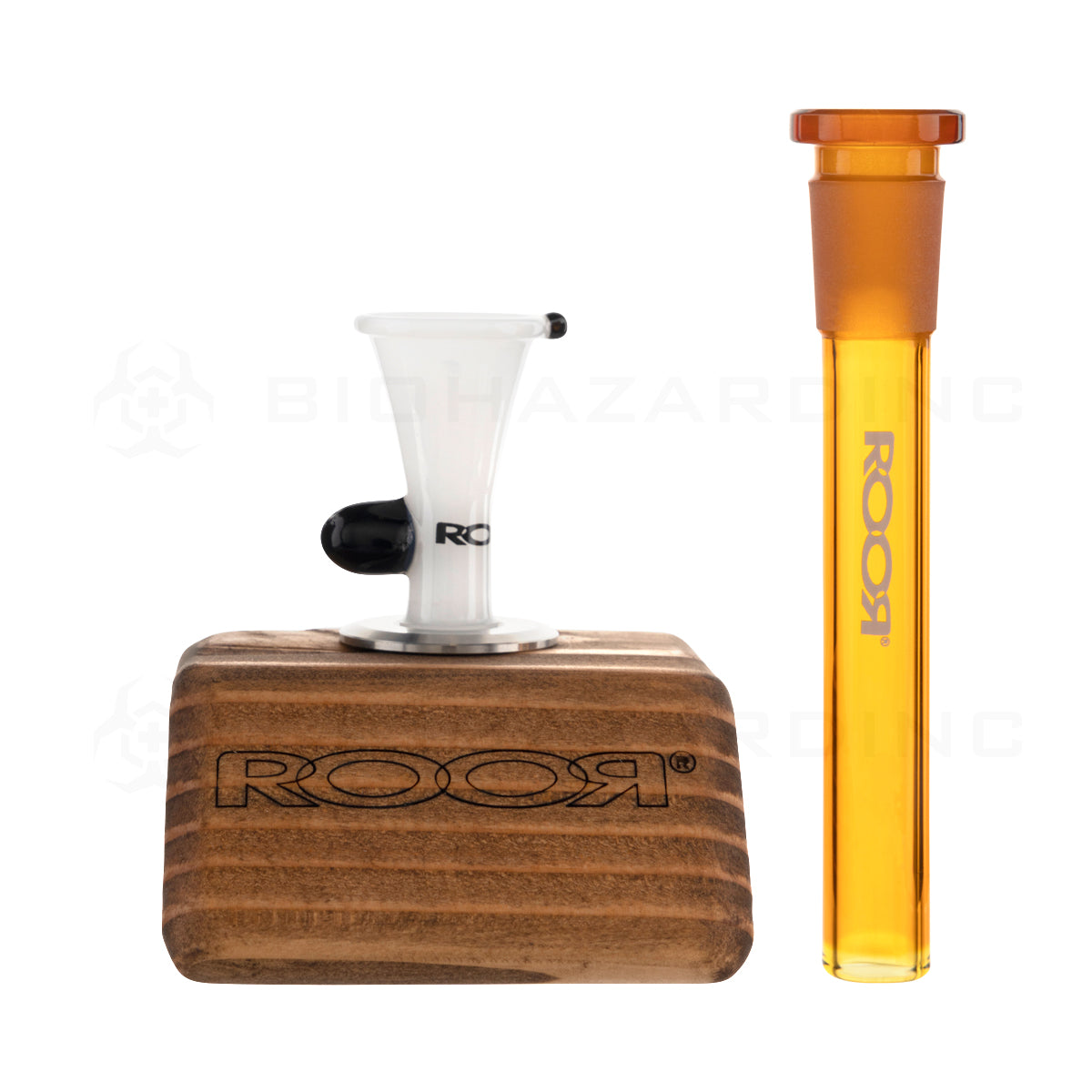 Roor® | Intro Collector Series Straight Water Pipe w/ Free Item | 18" - 14mm - Various Colors Glass Bong Roor