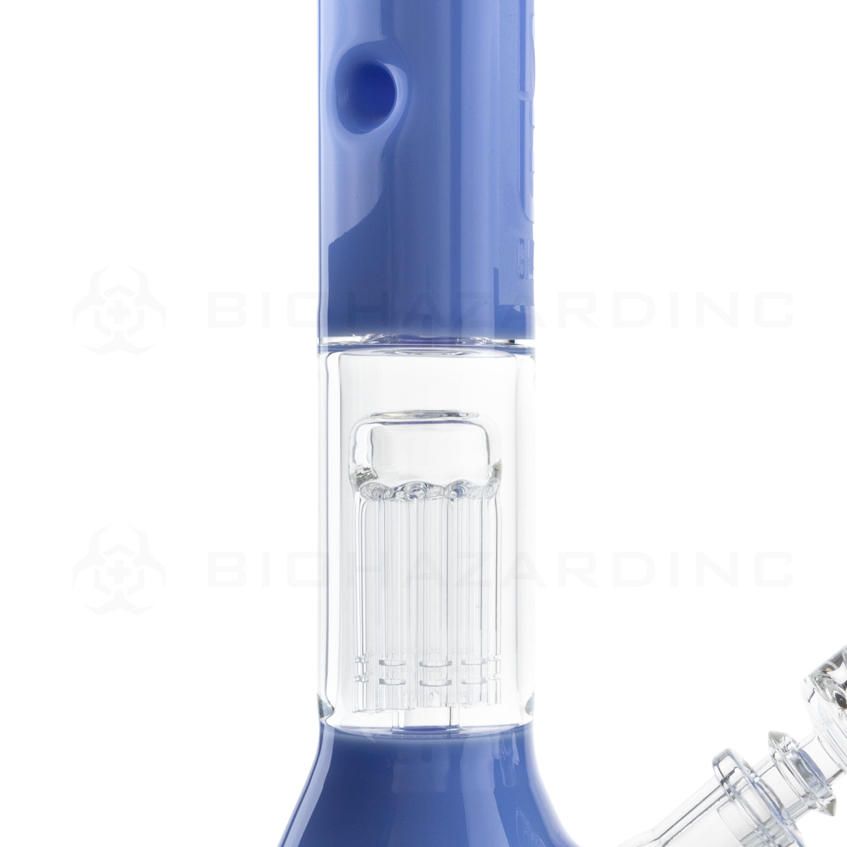 Pure Glass | 10-Arm Tree Perc + Splash Guard Beaker Water Pipe | 16" - 14mm - Periwinkle Glass Bong Pure Glass
