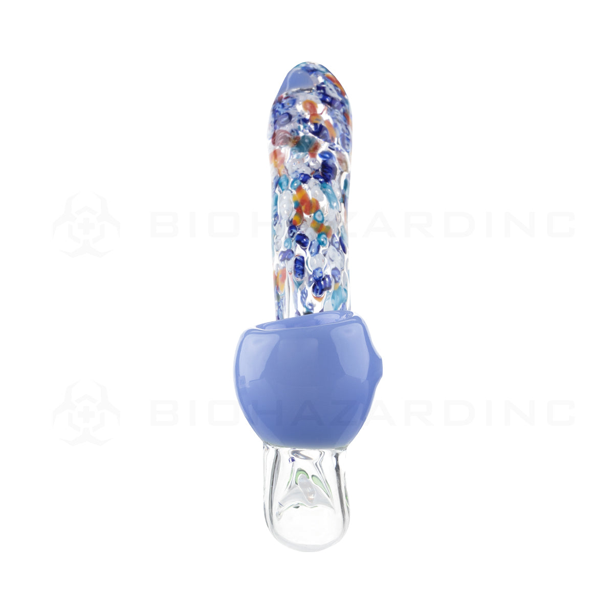 Hand Pipe | Colorful Frittered Long Sherlock | 5.5" - Glass - Assorted Colors  Biohazard Inc   