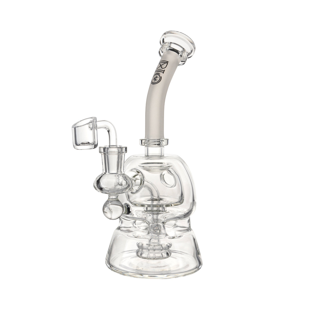 BIO Glass | METRIX Showerhead Dab Rig | 9" - 14mm - Various Colors Glass Dab Rig Biohazard Inc Black