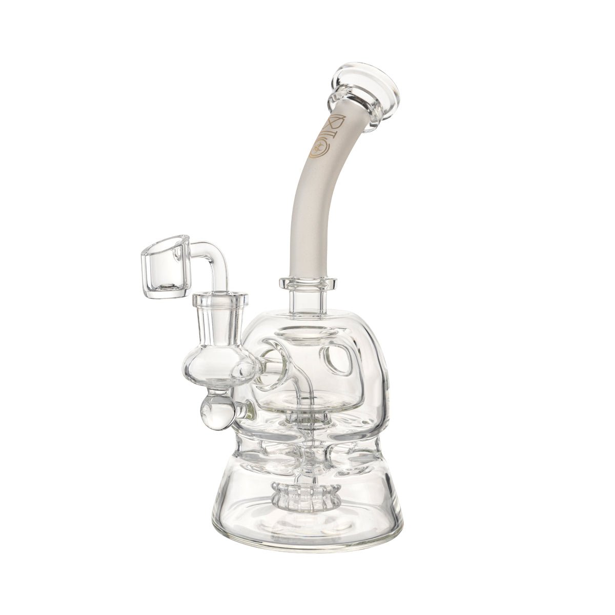 BIO Glass | METRIX Double Showerhead Dab Rig | 9" - 14mm - Various Colors Glass Dab Rig Biohazard Inc Gold