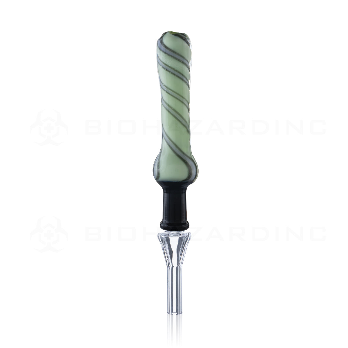 Nectar Collector | Pocket Glass Hand Straw w/ Quartz Tip | 4" - 10mm - Various Colors Nectar Collector Biohazard Inc Jade Candy Cane Mix  