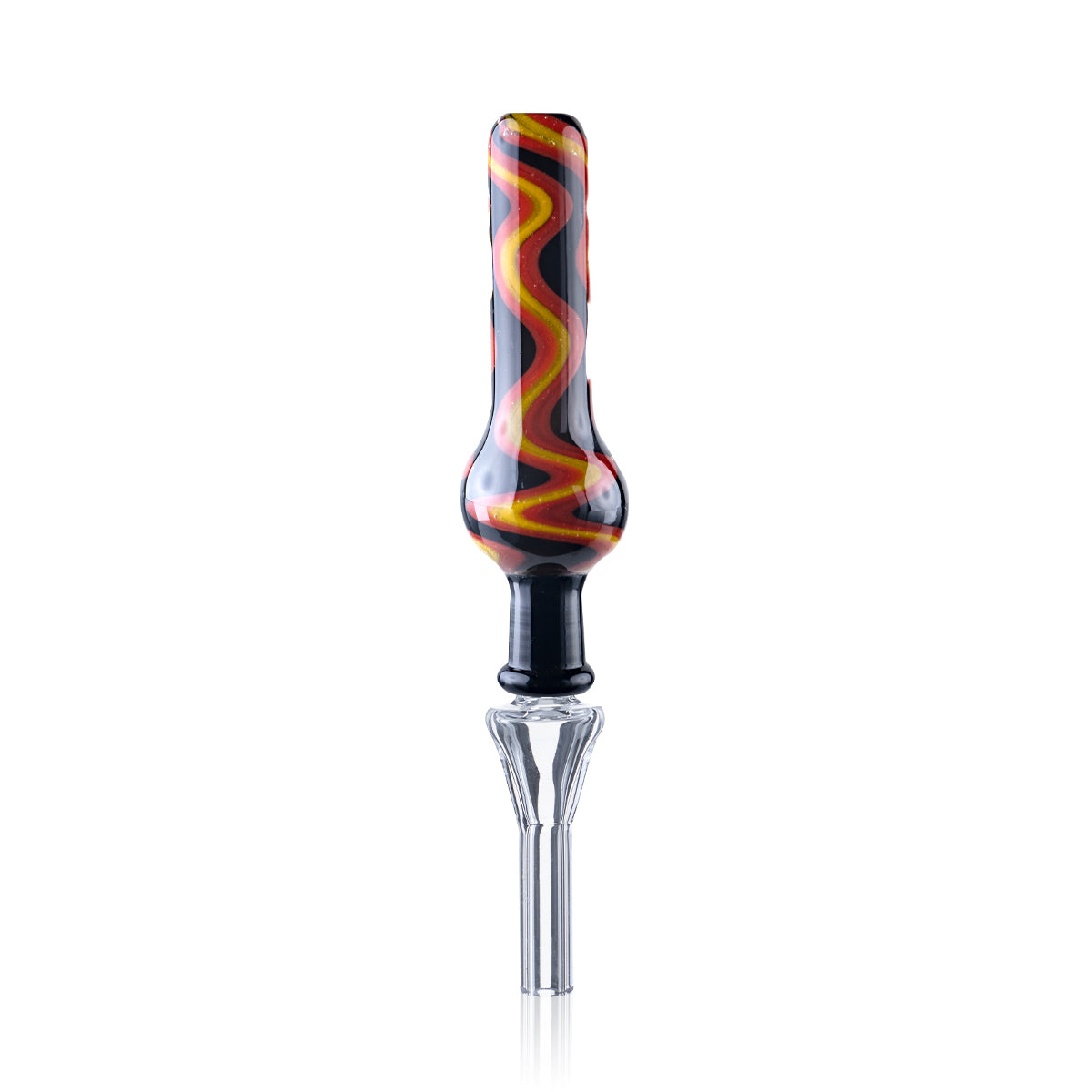 Nectar Collector | Pocket Glass Hand Straw w/ Quartz Tip | 4" - 10mm - Various Colors Nectar Collector Biohazard Inc Ritual Fire