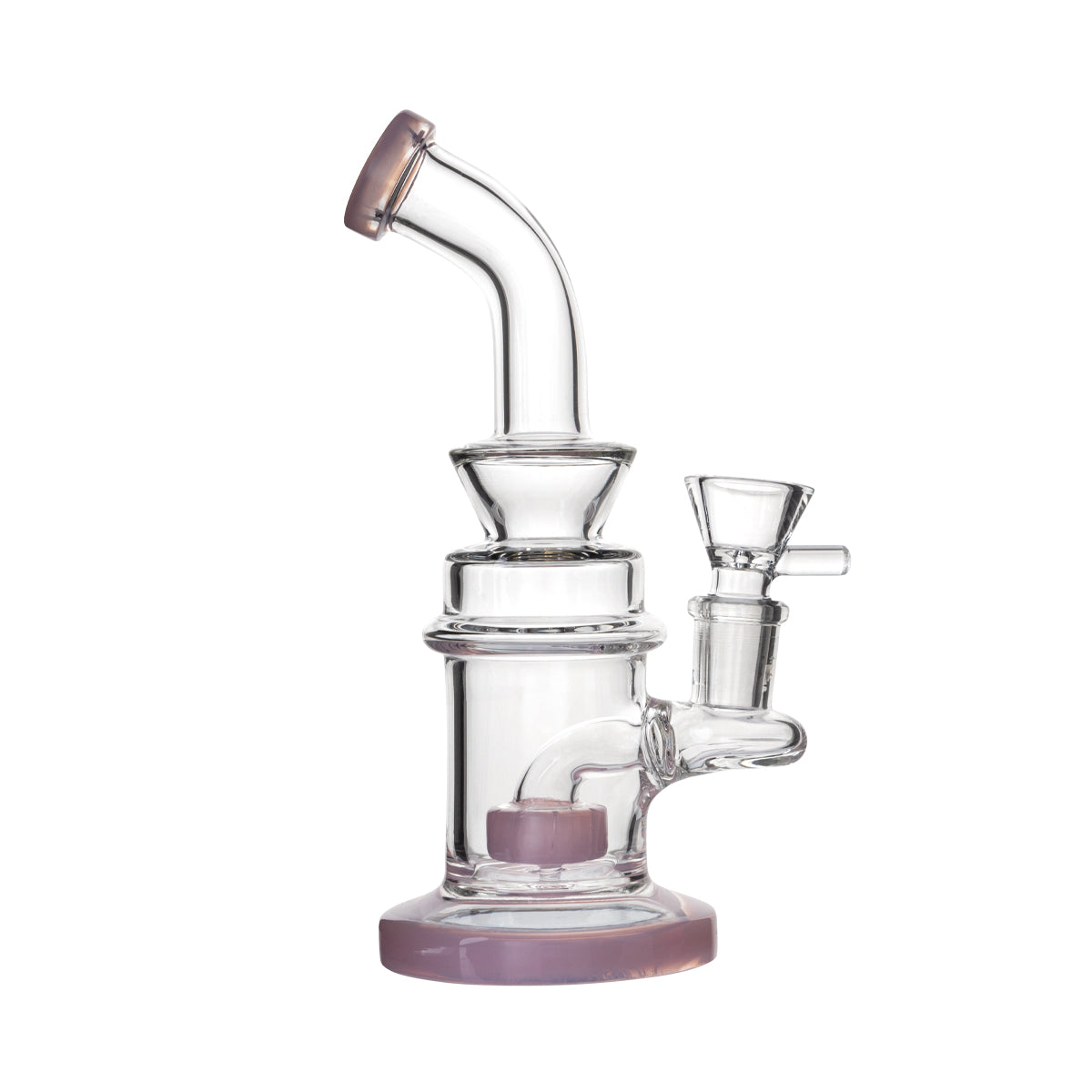 Dab Rig | Showerhead Percolator Stemless Water Pipe | 6.5" - 14mm - Various Colors Glass Bong Biohazard Inc   