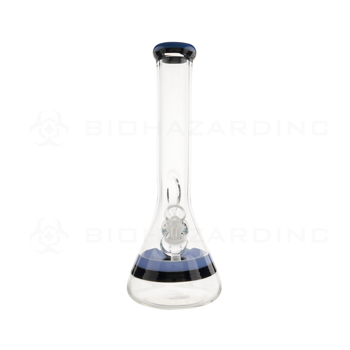 Water Pipe | Classic Beaker Water Pipe w/ Black Stripe | 14" - Glass - Various Colors Glass Bong Biohazard Inc   