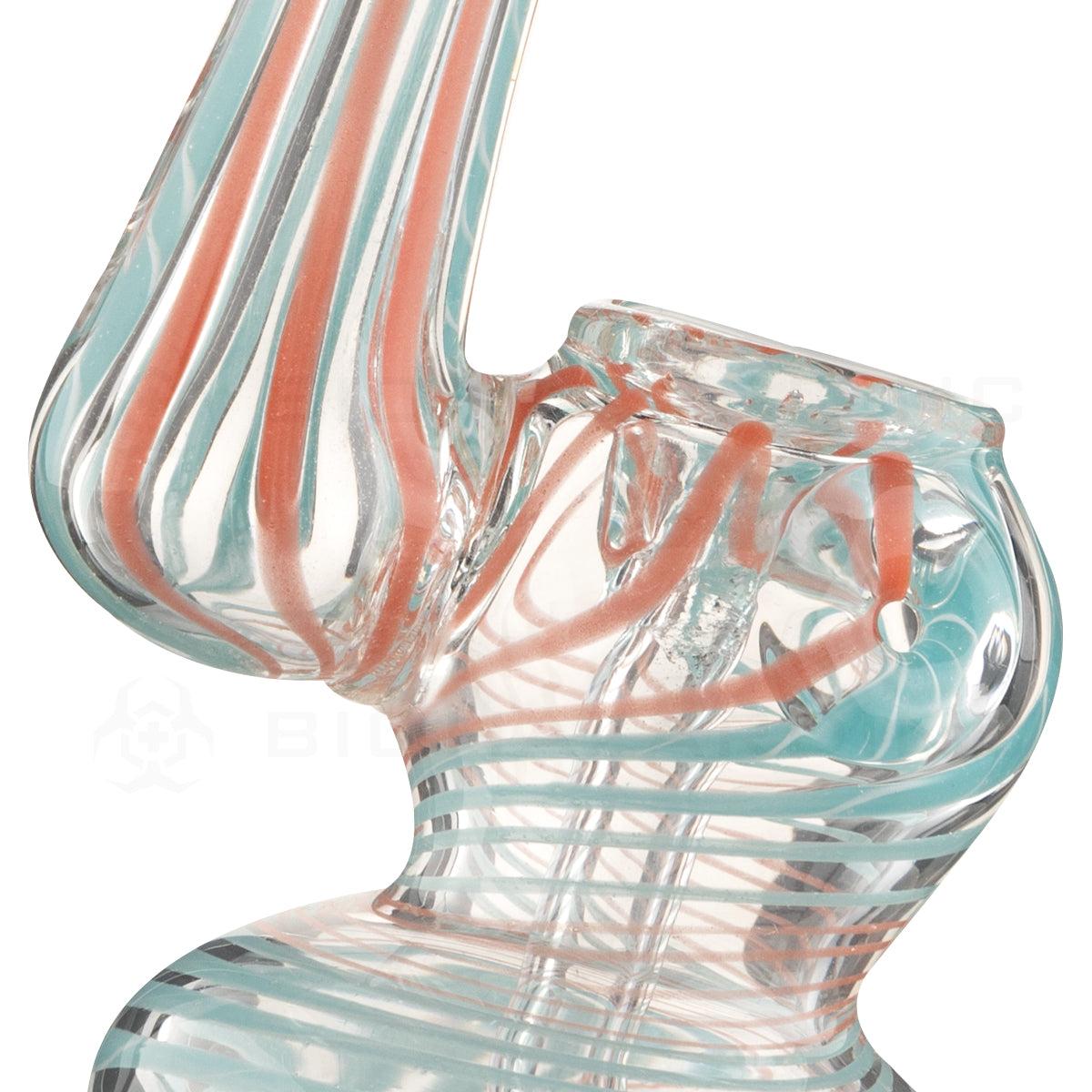 Bubbler | Glass Bubbler w/ Stripes | 5" - Assorted Colors Glass Bubbler Biohazard Inc