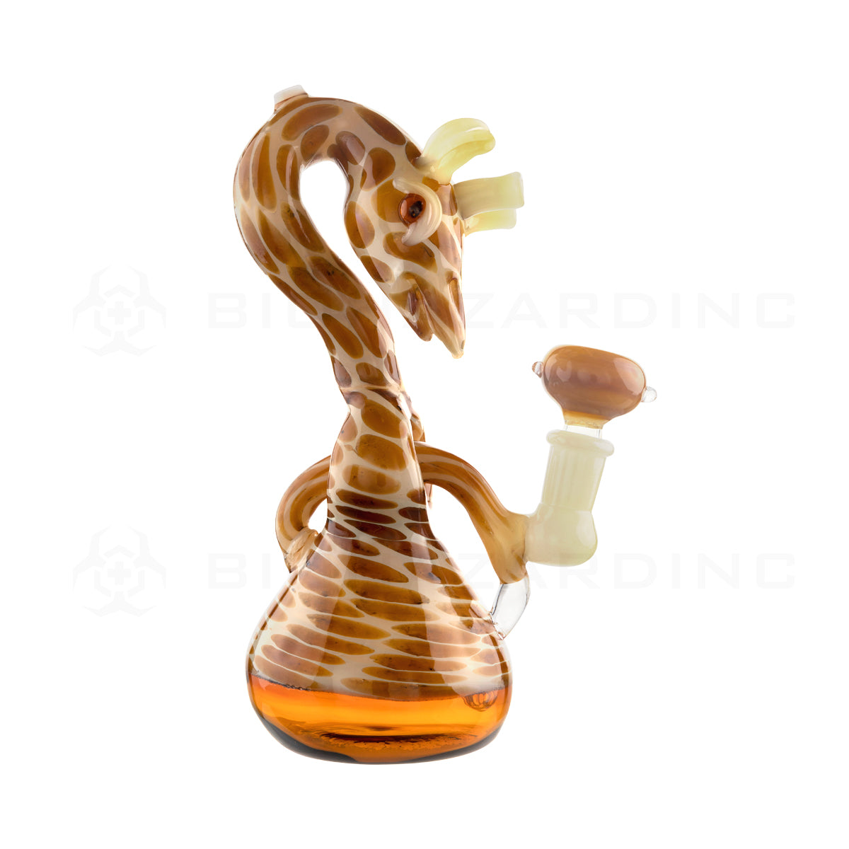 Novelty | Giraffe Beaker Water Pipe | 7" - Glass - Amber  Biohazard Inc   
