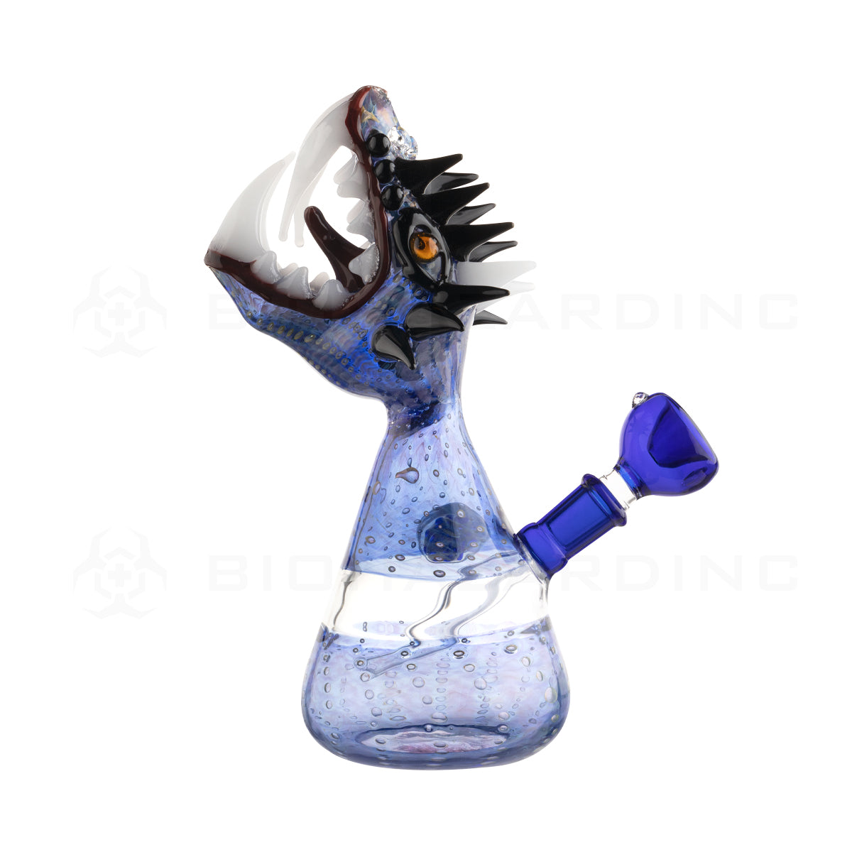Novelty | Open Mouth Blue Dragon Water Pipe | 9" - Glass - Assorted Colors  Biohazard Inc   