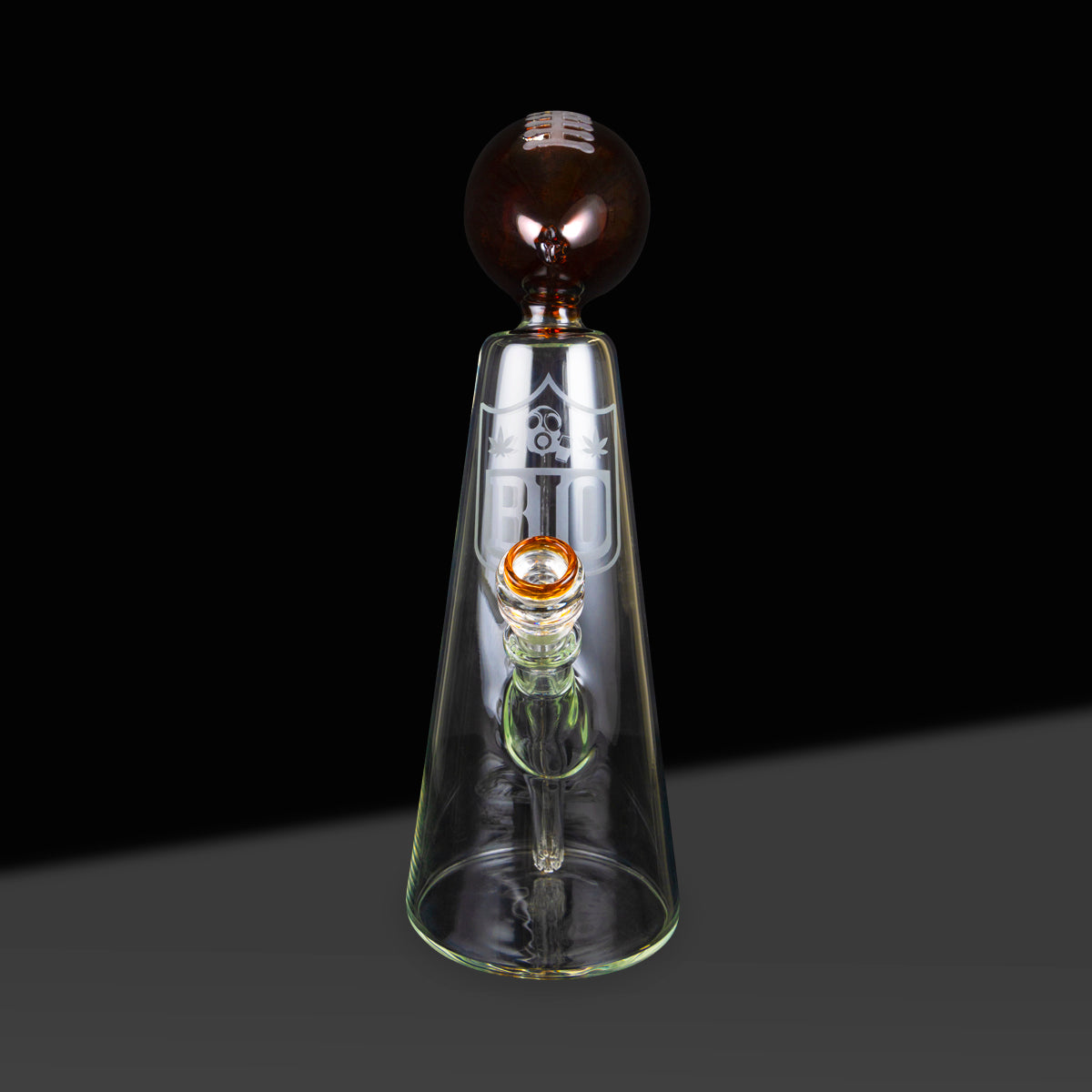 Bio Glass | Football Trophy Water Pipe | 16" - 14mm - Amber Glass Bong Bio Glass