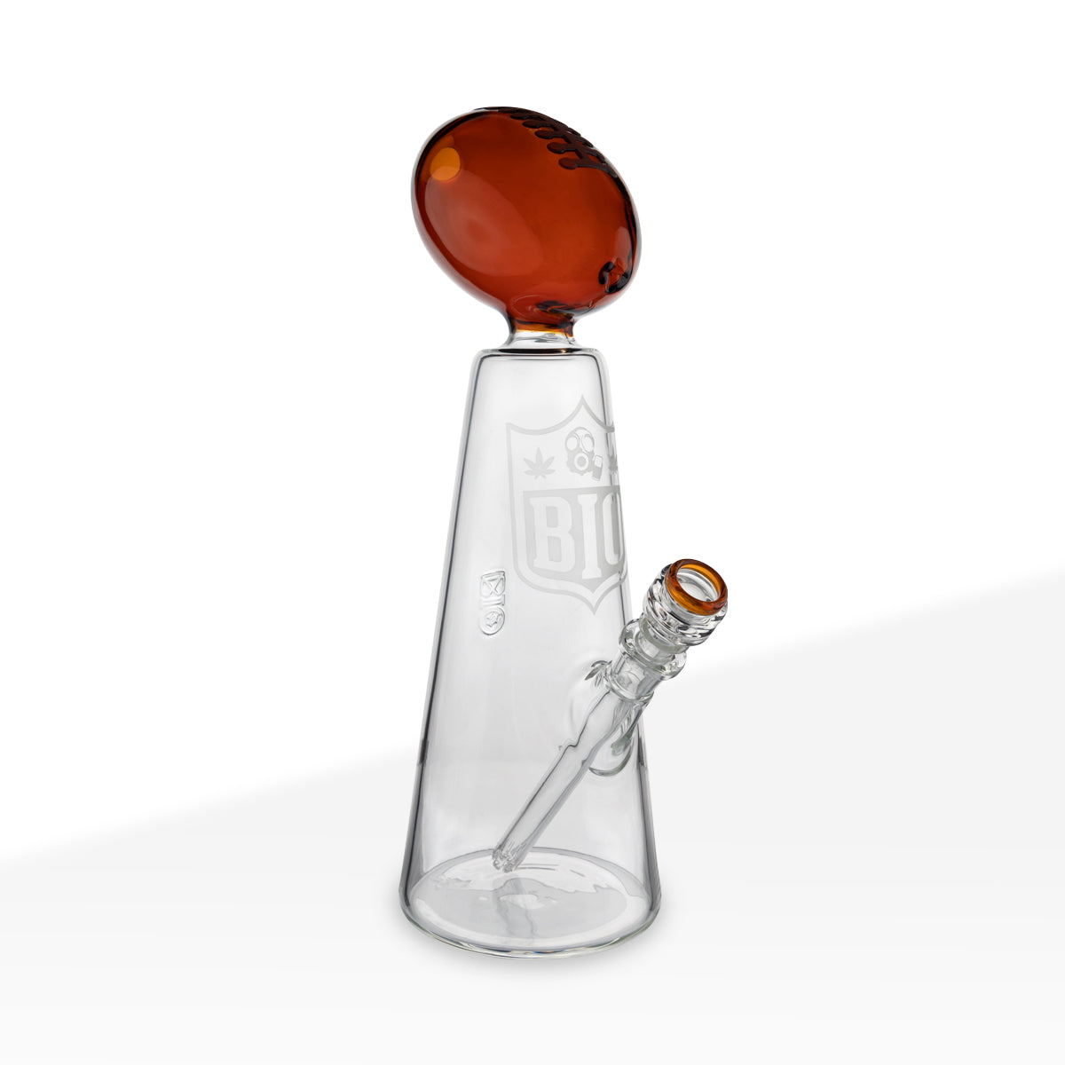 Bio Glass | Football Trophy Water Pipe | 16" - 14mm - Amber Glass Bong Bio Glass