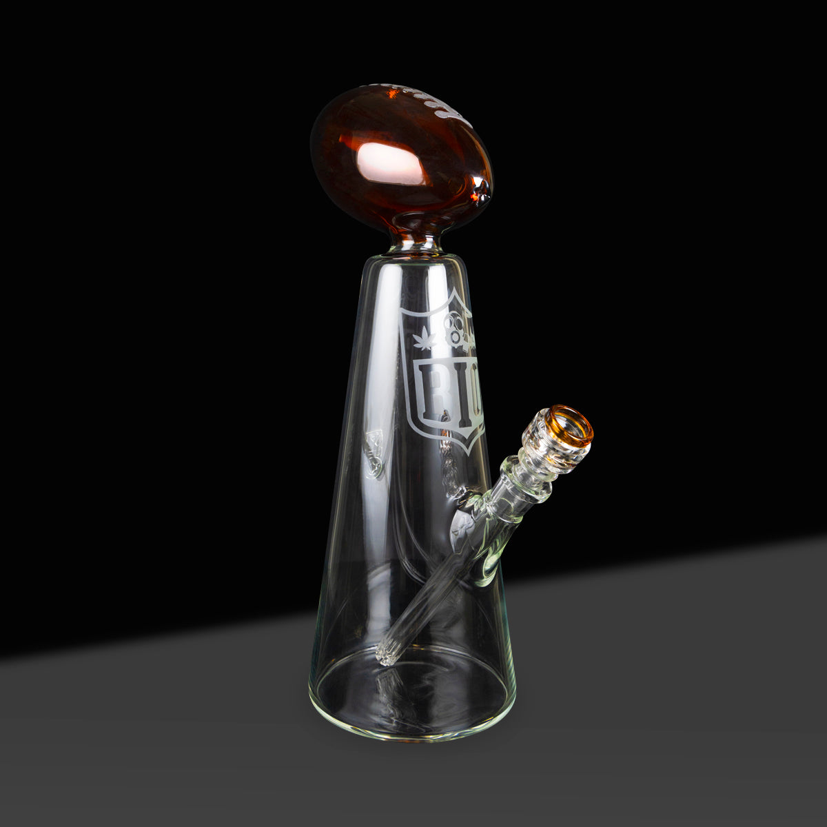 Bio Glass | Football Trophy Water Pipe | 16" - 14mm - Amber Glass Bong Bio Glass