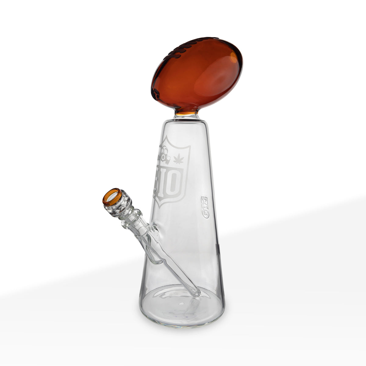 Bio Glass | Football Trophy Water Pipe | 16" - 14mm - Amber Glass Bong Bio Glass