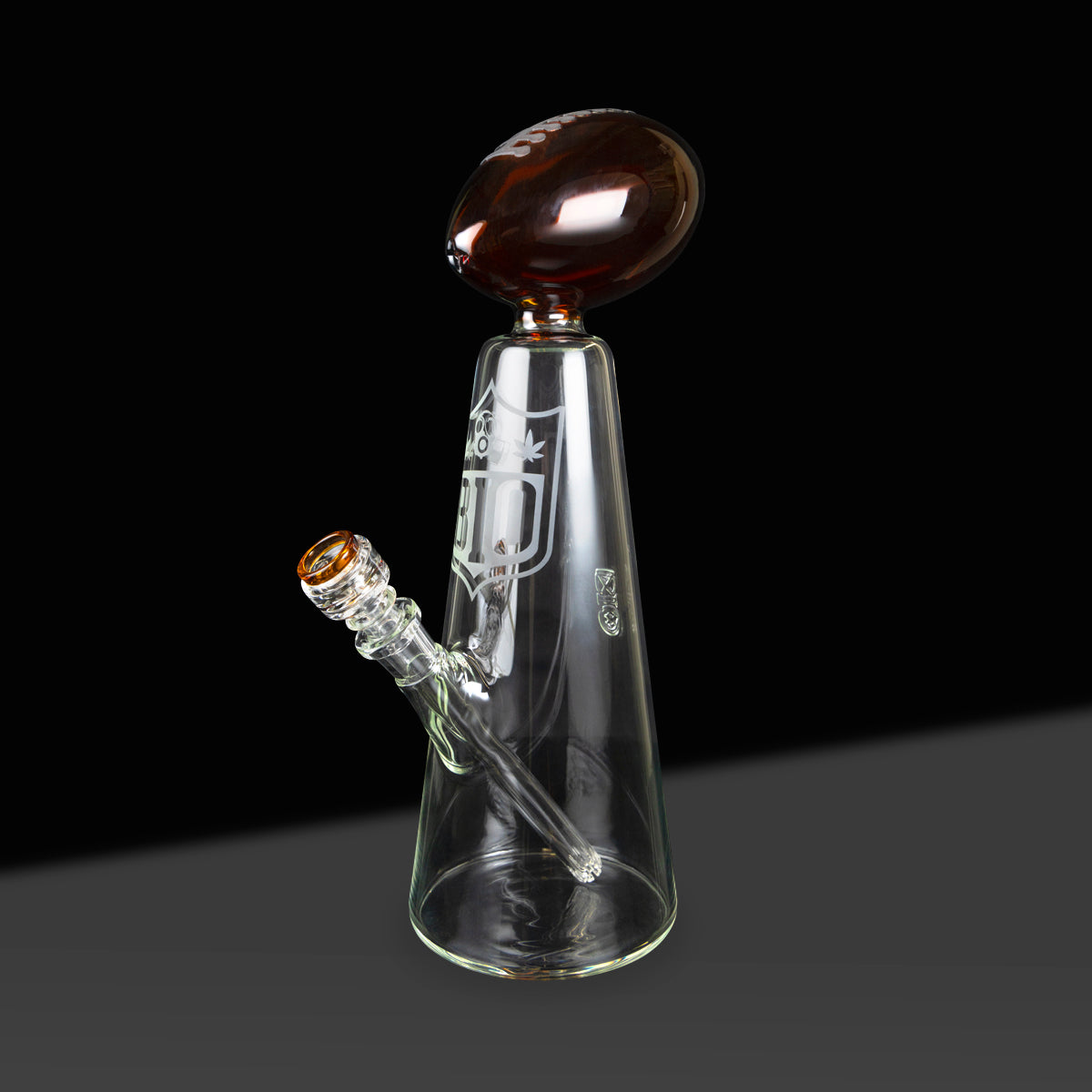 Bio Glass | Football Trophy Water Pipe | 16" - 14mm - Amber Glass Bong Bio Glass