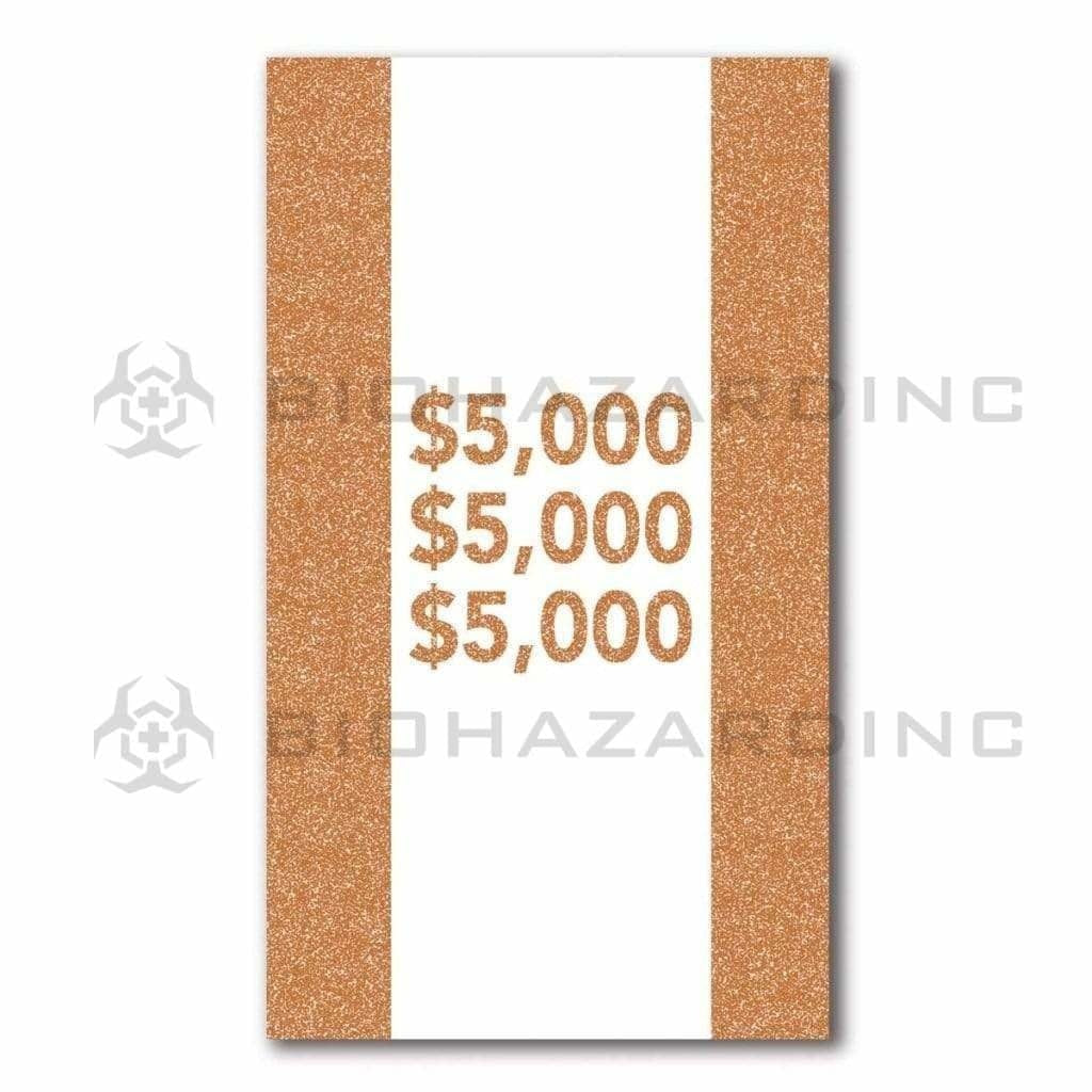 $5,000 Brown Currency Strap - 100 Bill Capacity | 1,000 Count Currency Strap Biohazard Inc