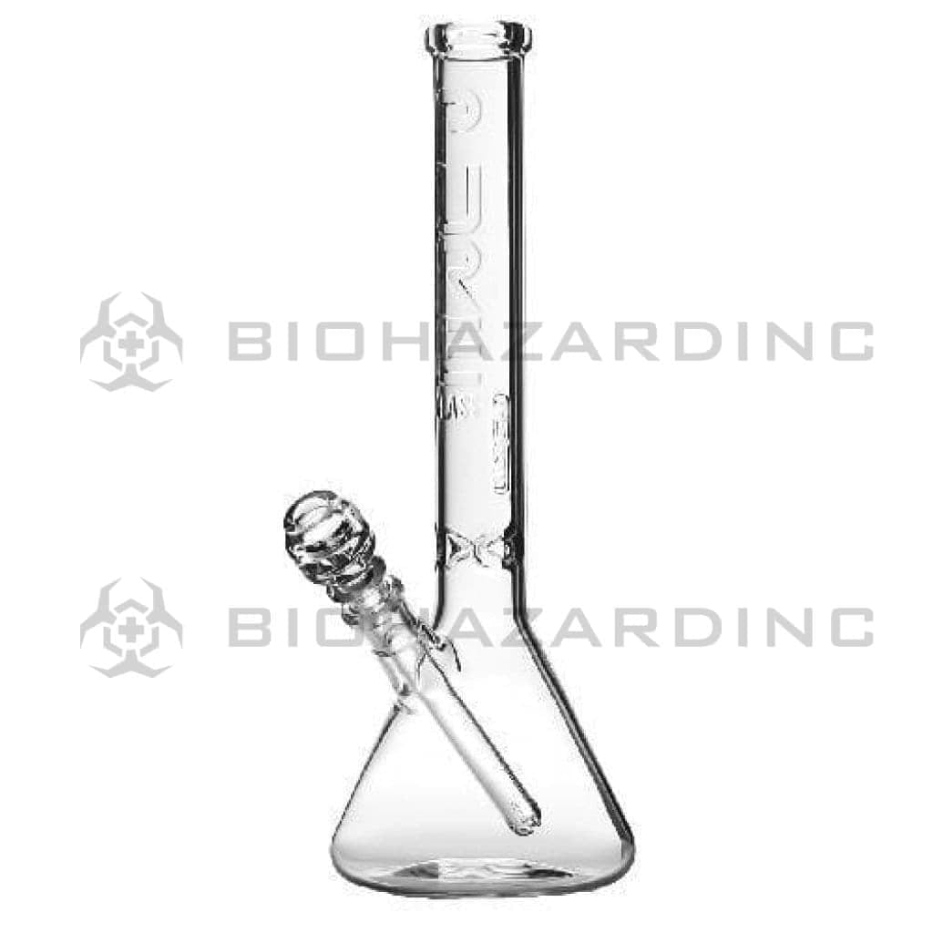 PURE Glass | Classic Beaker Water Pipe | 14" - 14mm - Various Colors Glass Bong Pure Glass Clear  