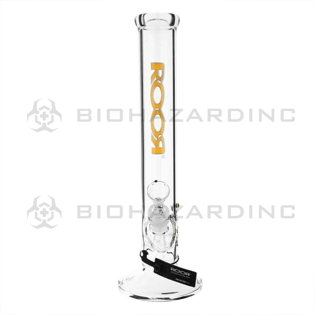 RooR® | Classic Straight Water Pipe | 14" -14mm - Orange Logo Glass Bong Roor   