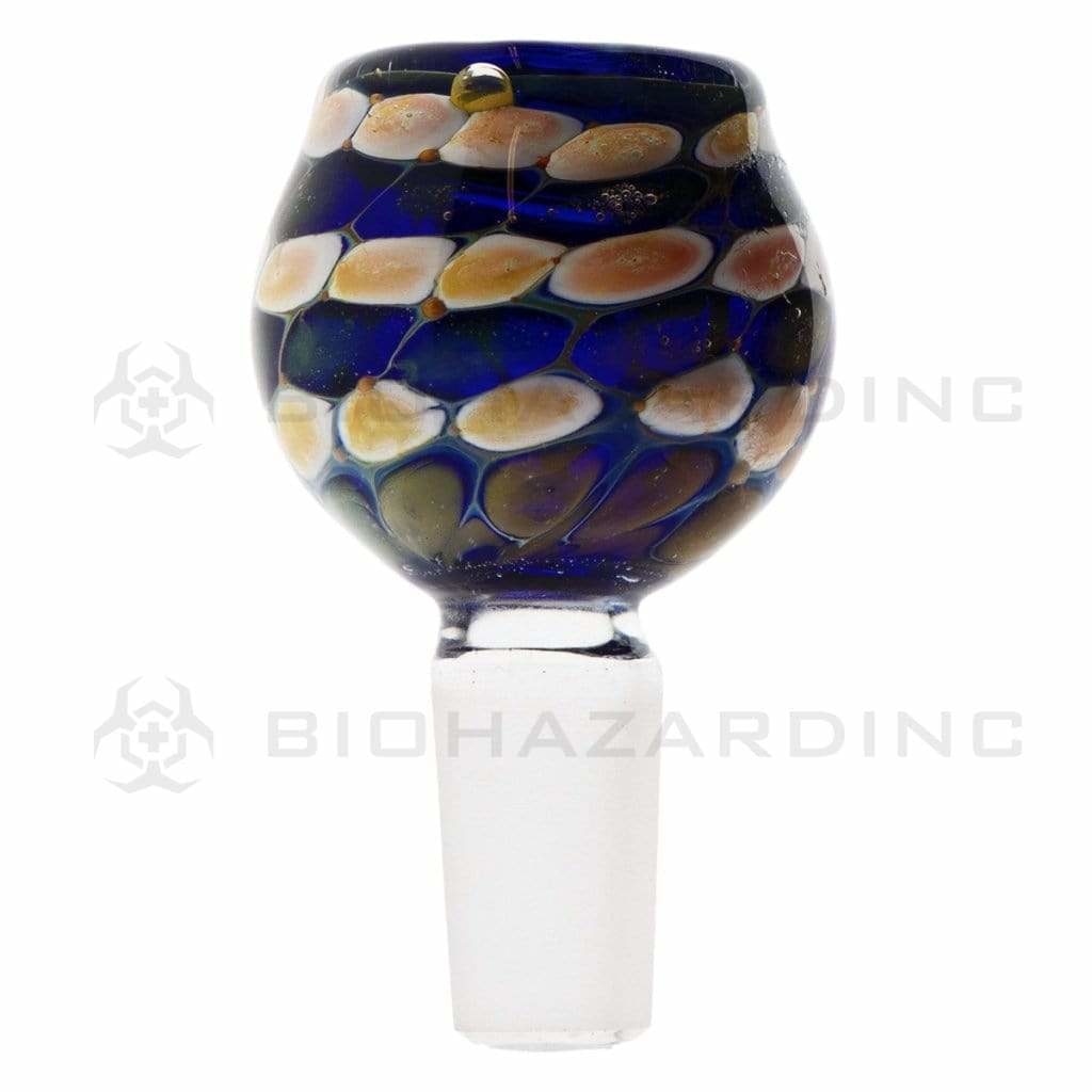 Bowl | Marble Pattern Bowl | 14mm - Blue - 5 Count 14mm Bowl Biohazard Inc
