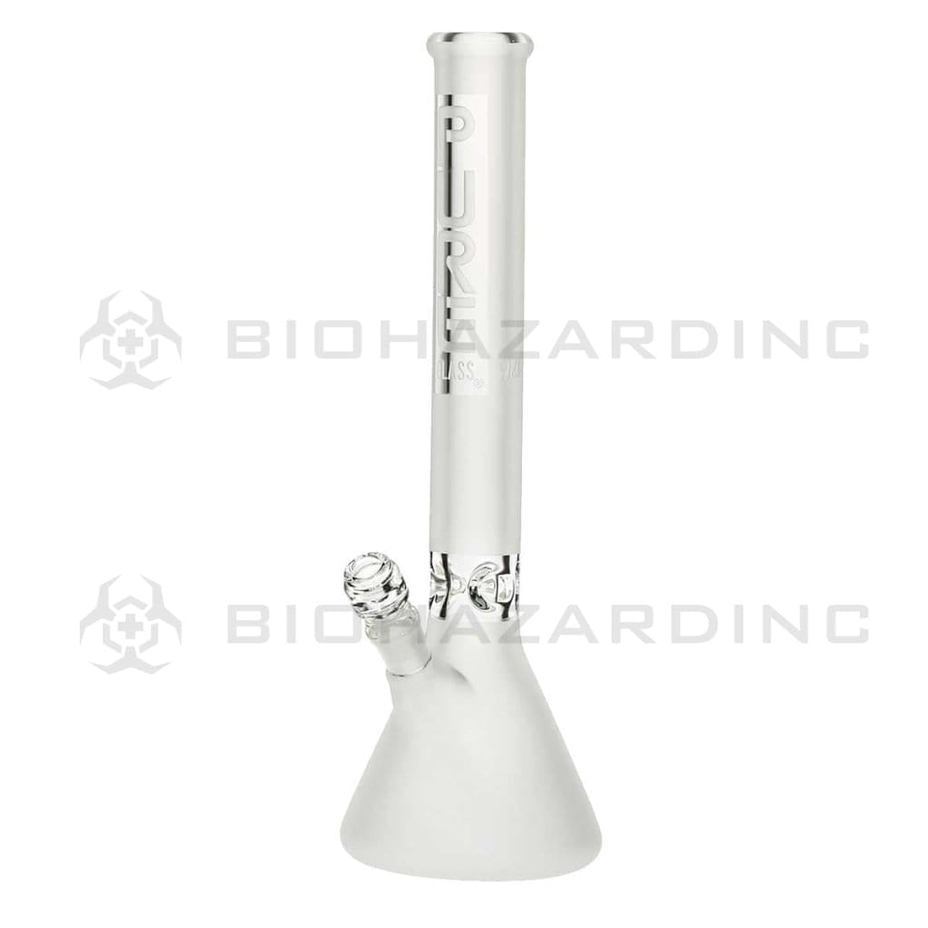 PURE Glass | Heavy Classic Beaker Water Pipe | 18" - 14mm - Various Colors Glass Bong Pure Glass Clear Frost  