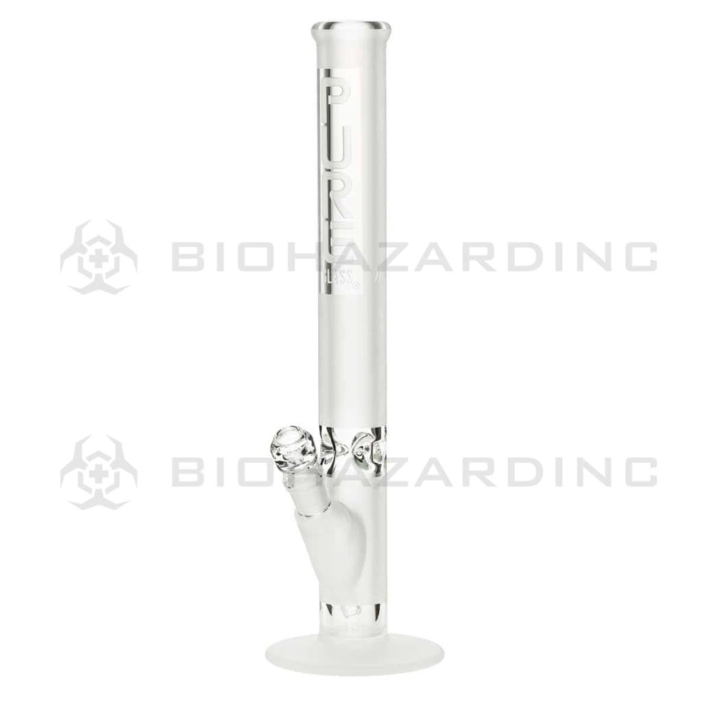 PURE Glass | Heavy Classic Straight Water Pipe | 18" - 14mm - Various Colors Glass Bong Pure Glass Clear Frost  