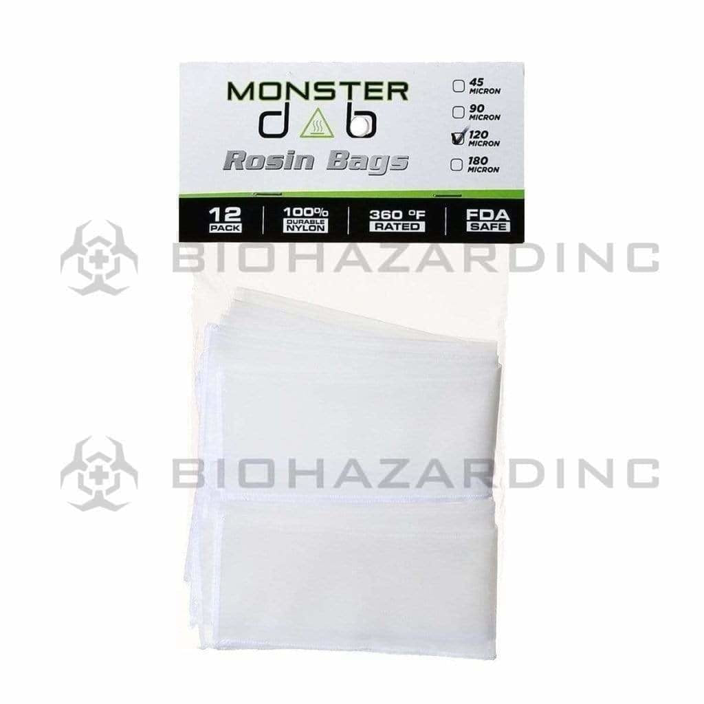 Monster Dab | Rosin Bags | 120μ - 2" x 10" - 12 Count Rosin Bag Monster Dab