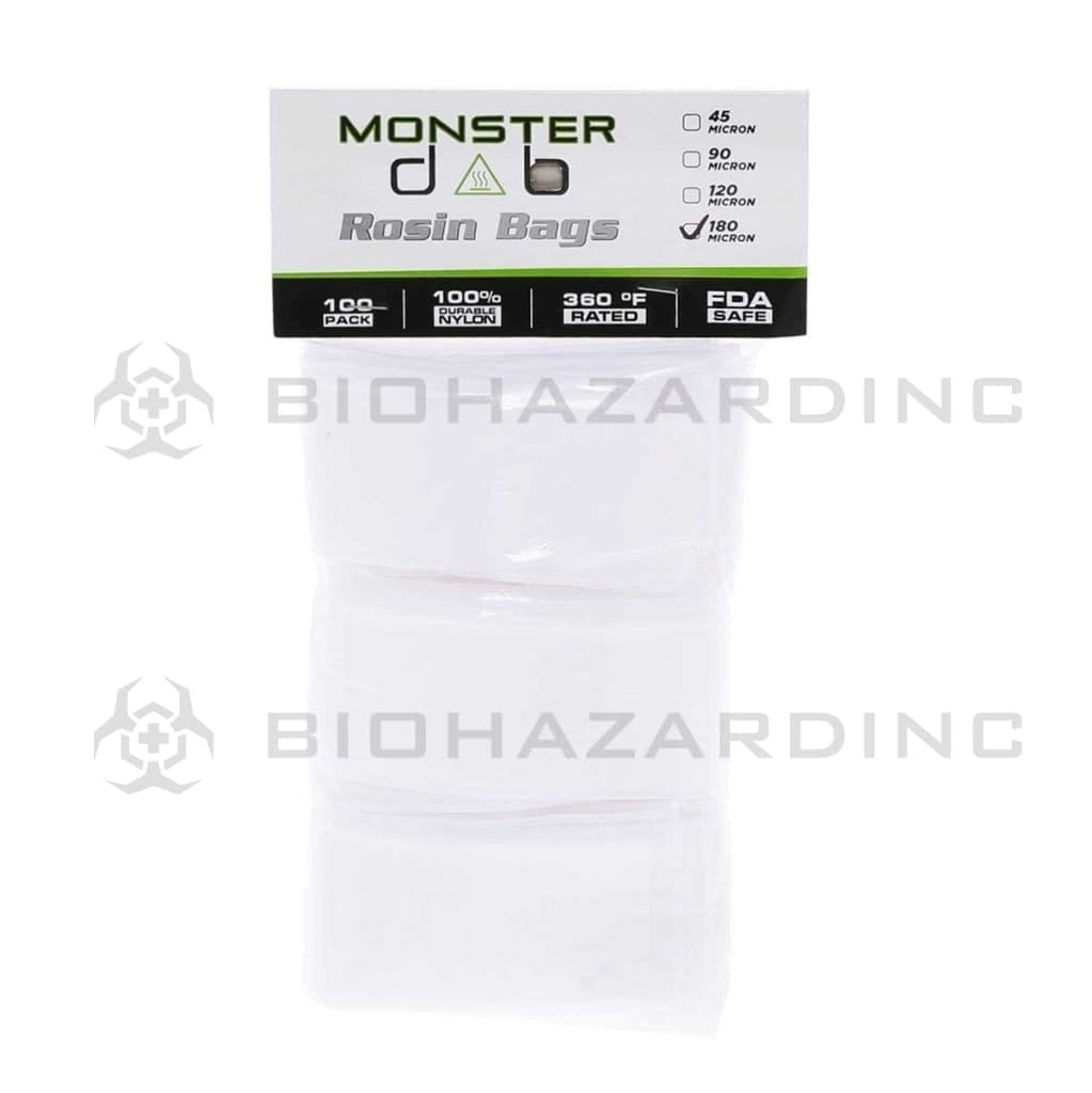 Monster Dab | Rosin Bags | 180μ - 2" x 10" - 100 Count Rosin Bag Monster Dab