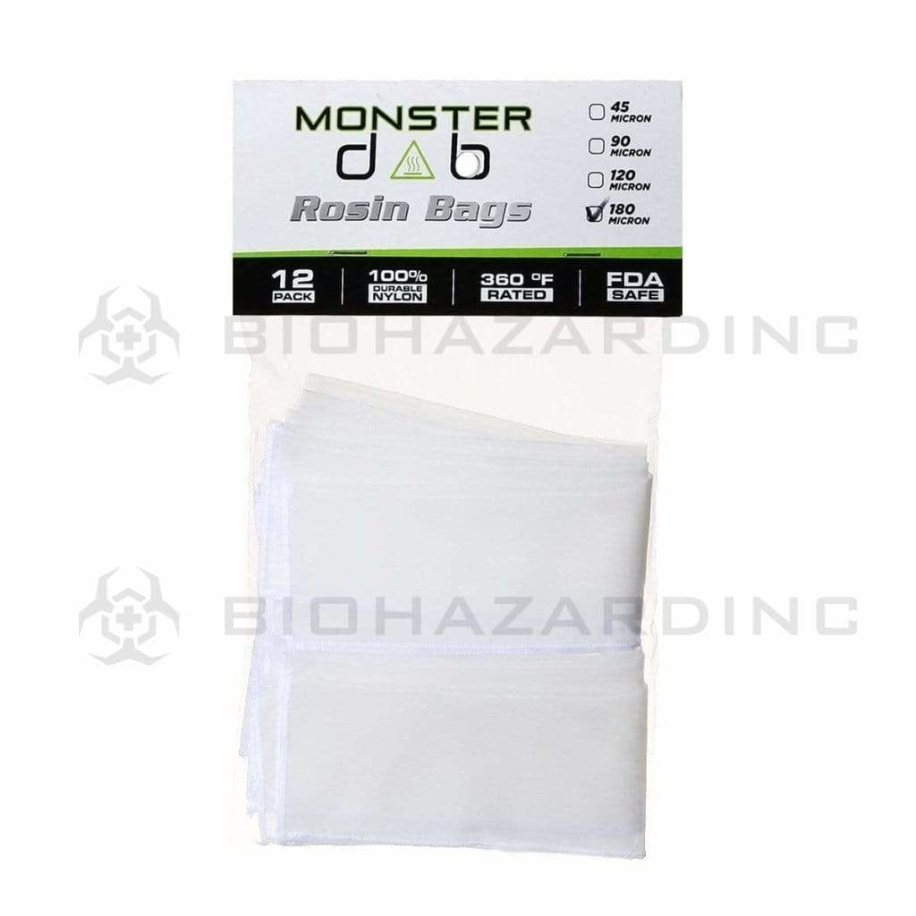 Monster Dab | Rosin Bags | 180μ - 2" x 10" - 12 Count Rosin Bag Monster Dab