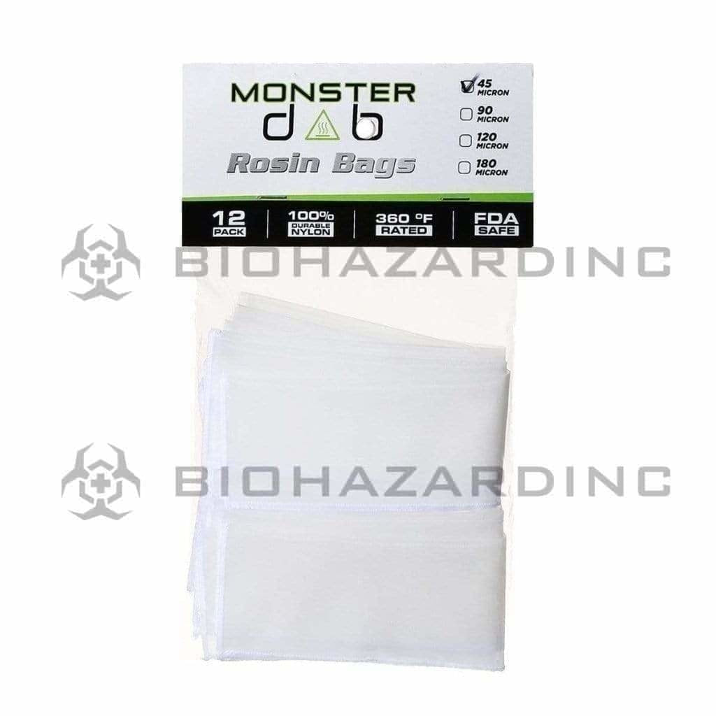 Monster Dab | Rosin Bags | 45μ - 2" x 10" - 12 Count Rosin Bag Monster Dab