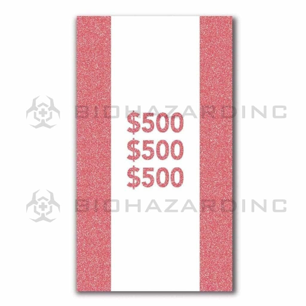 $500 Red Currency Strap - 25 Bill Capacity | 1,000 Count Currency Strap Biohazard Inc