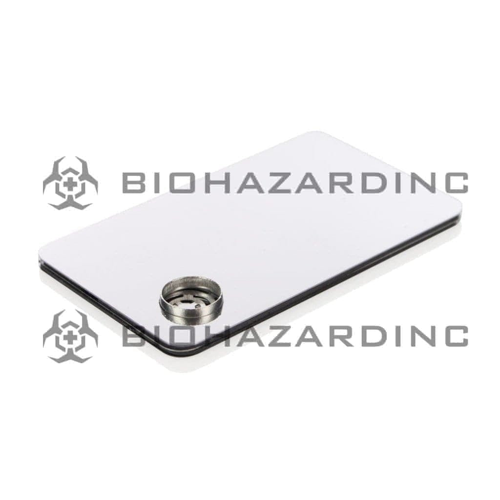 Novelty | Credit Card Hand Pipe | 3.5" - Metal - Silver Metal Hand Pipe Biohazard Inc   