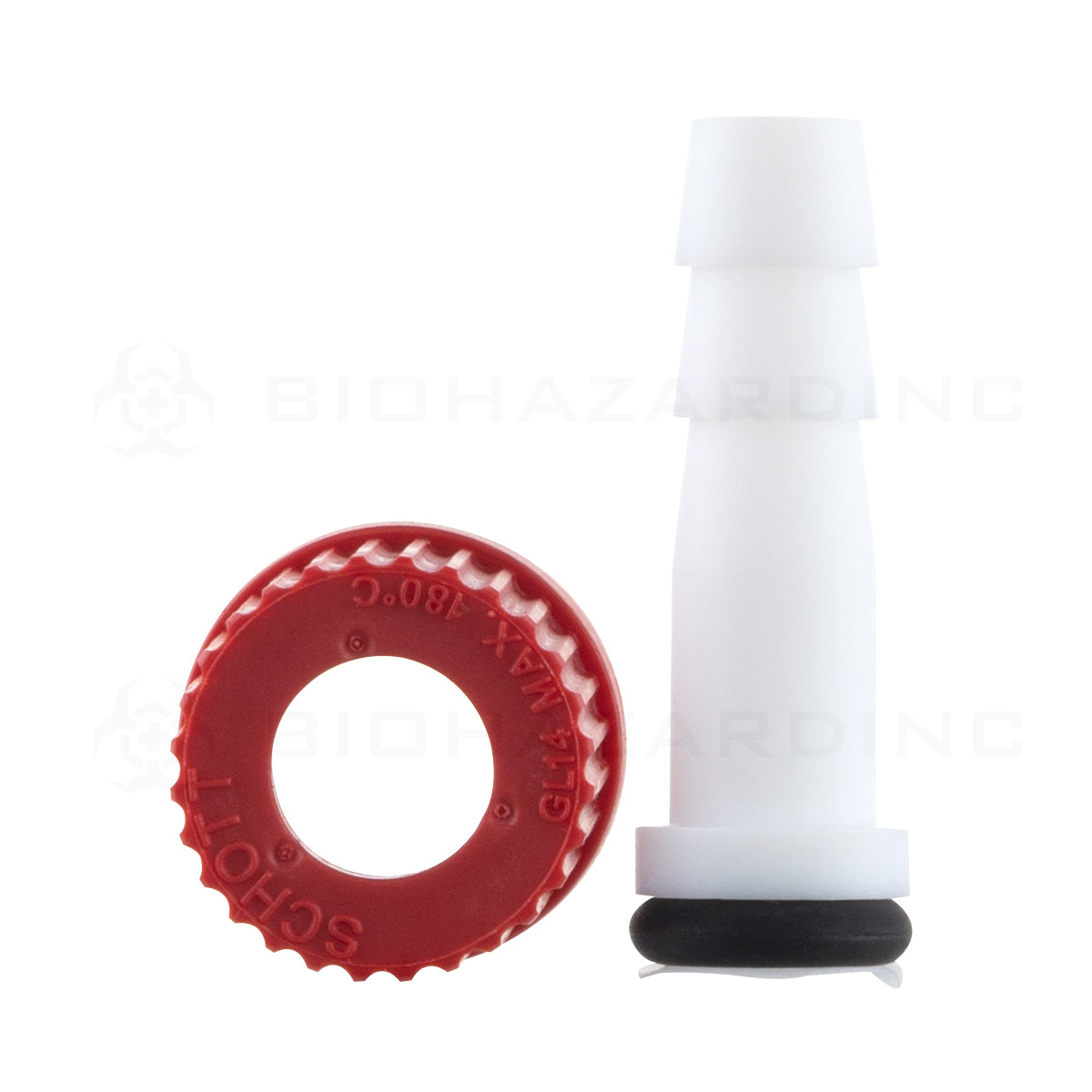 Plastic Hose CN. Screw Straight. GL14 Tall Biohazard Inc