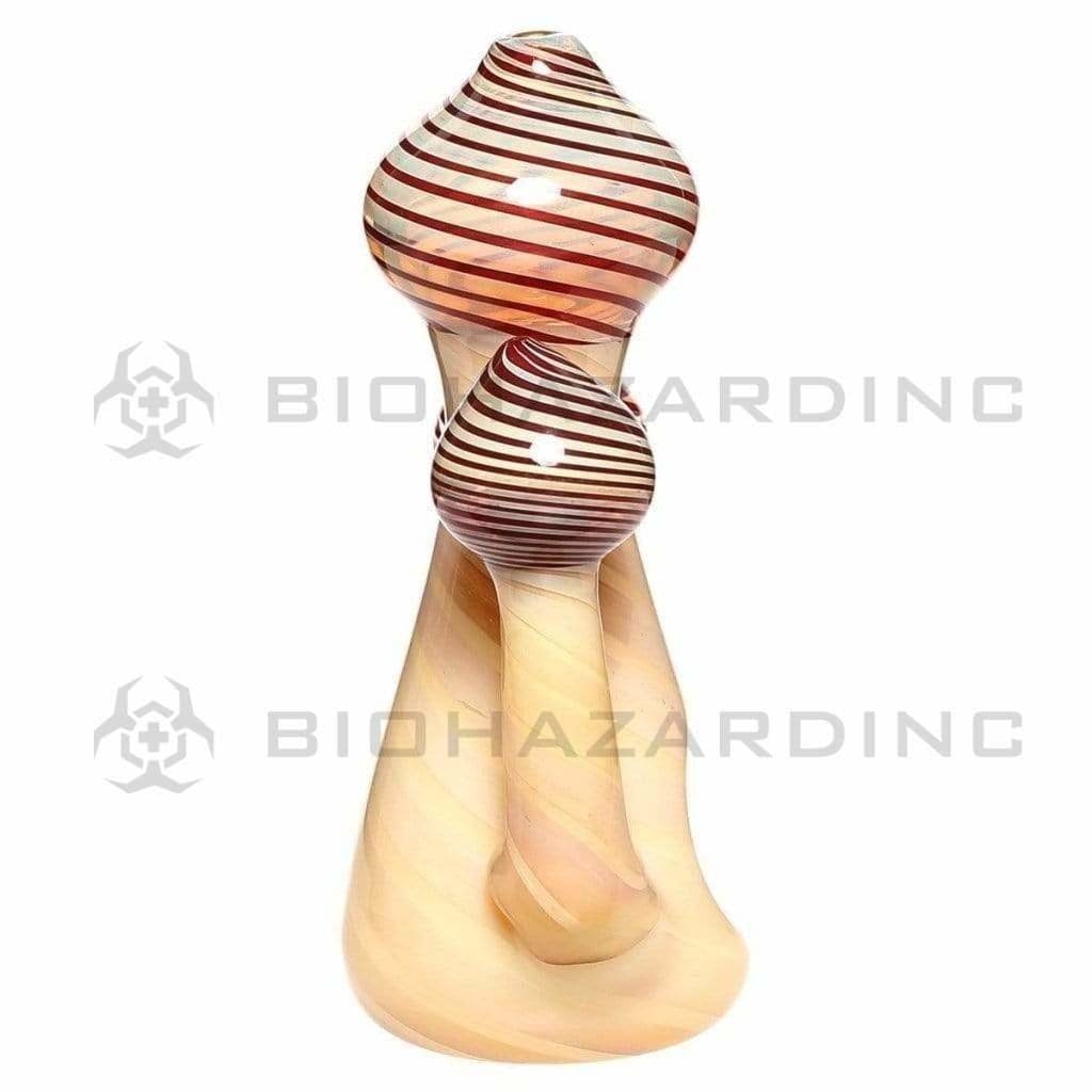 Novelty | Mushroom Glass Hand Pipe | 4" - Glass - Amber Novelty Hand Pipe Biohazard Inc   
